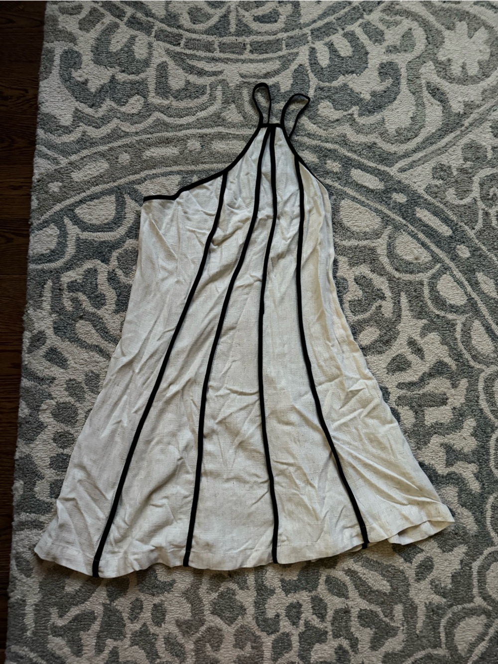 ILLA ILLA Cream A-Line Dress with Black Piping
